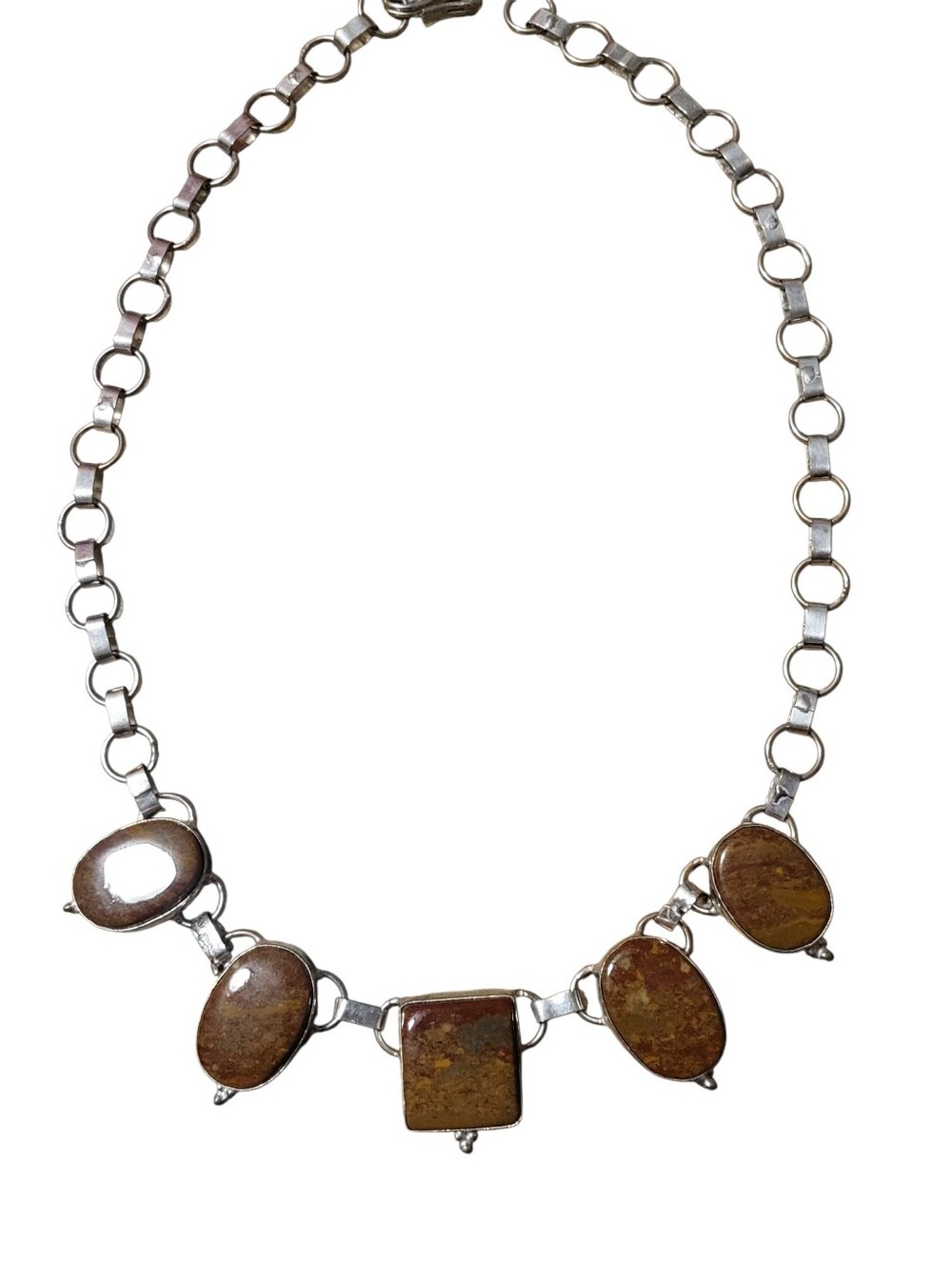 Silver Plated Brown Stone Necklace